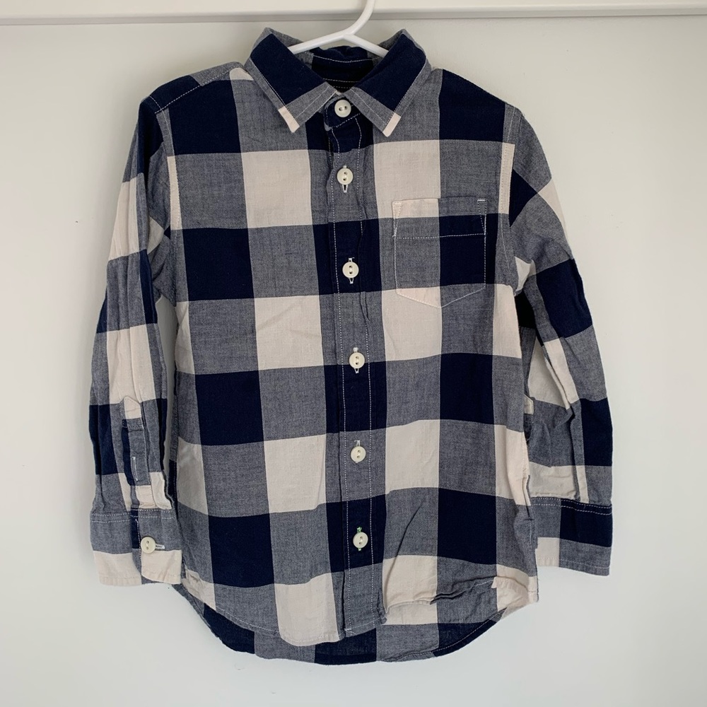 JCrew CrewCuts Boys Plaid Button Down Shirt Sz 4/5